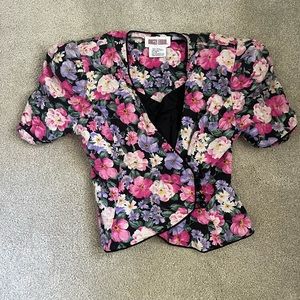Vintage Floral Silk Top